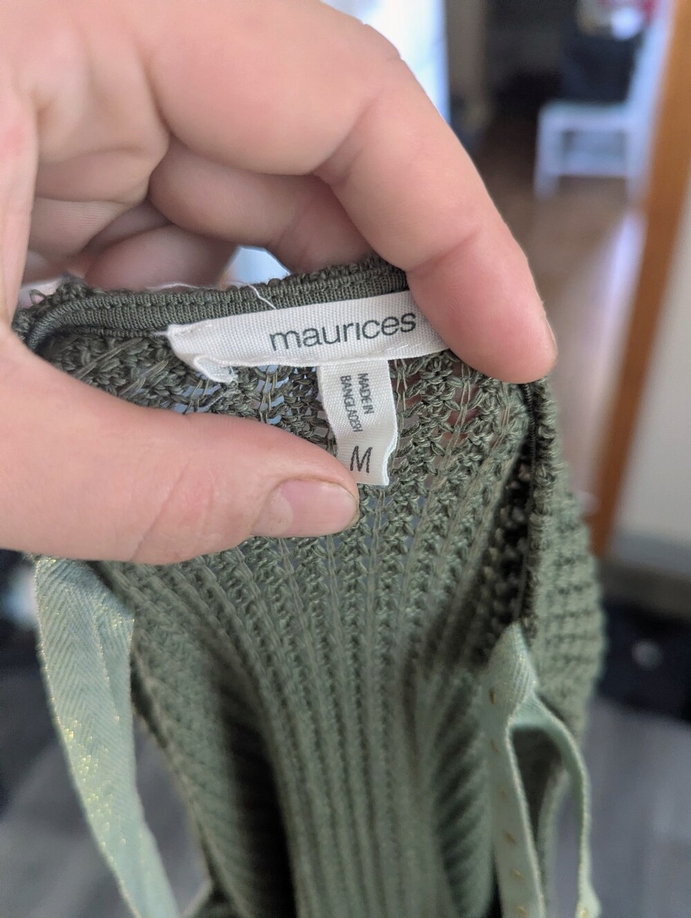 Olive Green Knit Cami Tank Top - Picture 5 of 5